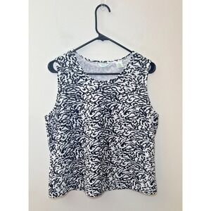 Laura Ashley Petite Large Tank Black and White Womens